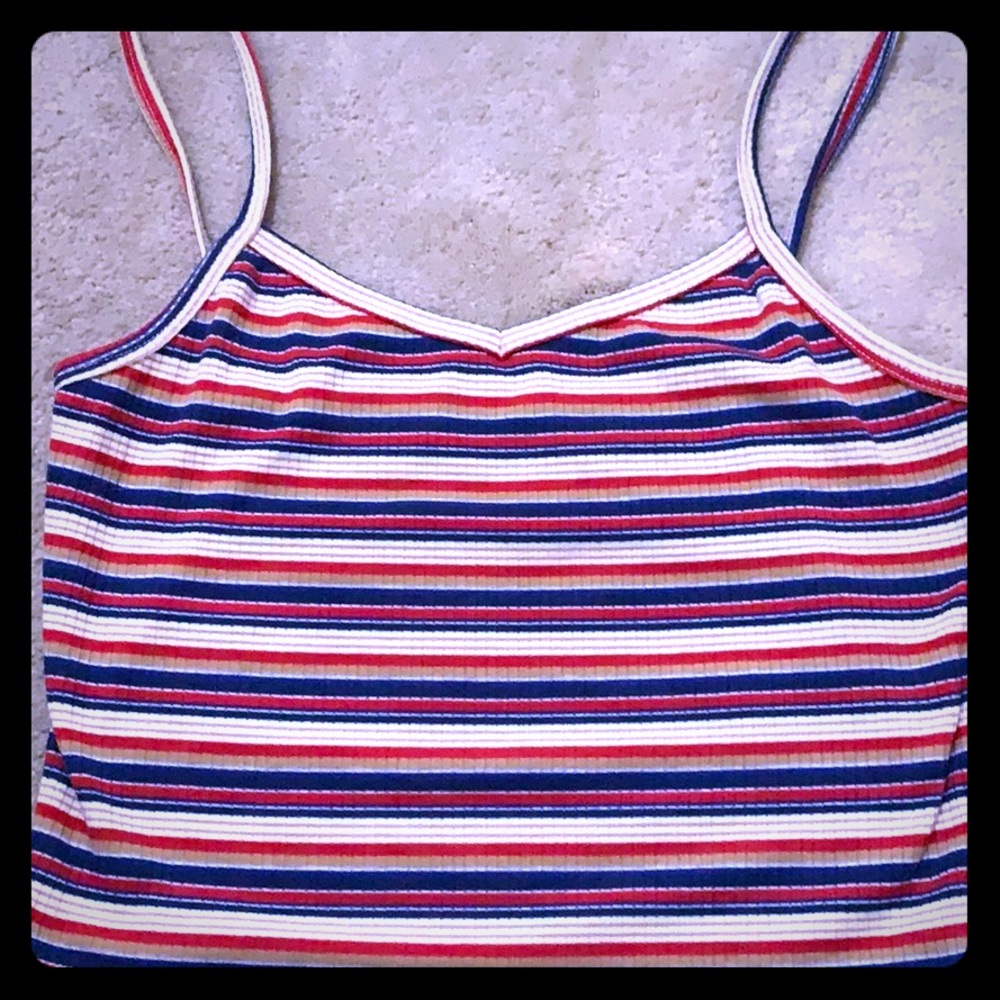 striped cropped tank top